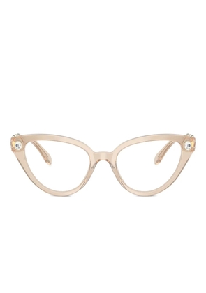 Swarovski Eyewear crystal-embellished cat-eye glasses - Brown