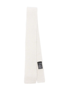 Eleventy knitted cashmere tie - White