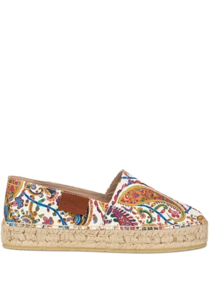 ETRO printed cotton espadrilles - White