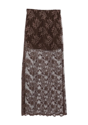 SO ALLURE lace maxi skirt - Brown