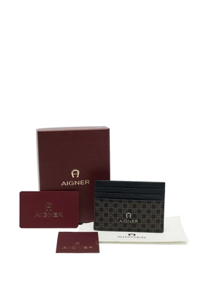 Aigner Vintage 2020s monogram leather card holder - Black