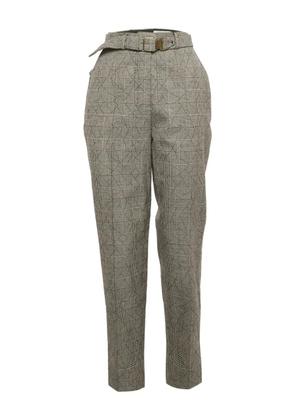 Saint Laurent Pre-Owned plaid belted trousers - Grey