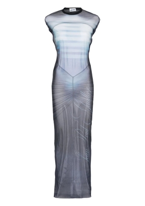 Jean Paul Gaultier sheer maxi dress - Blue