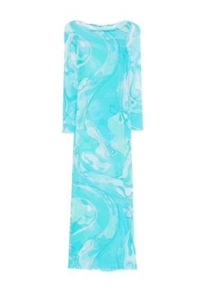 PUCCI Orchidee-print maxi dress - Blue