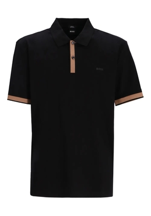BOSS contrast-trim polo shirt - Black