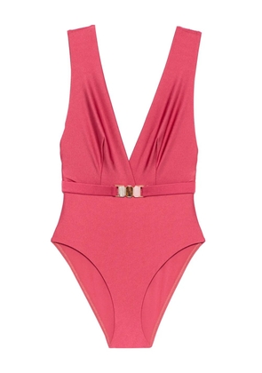 ZIMMERMANN V-neck belted swimsuit - Pink