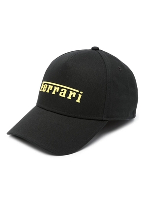 Ferrari logo-embossed cotton cap - Black