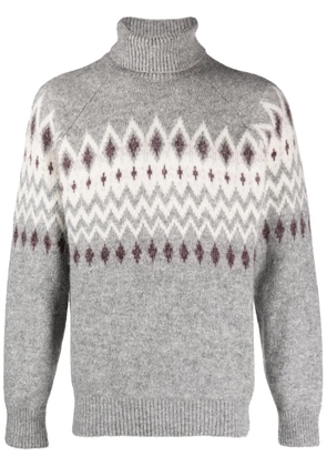 Brunello Cucinelli patterned intarsia-knit jumper - Grey
