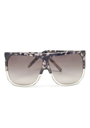Loewe Pre-Owned tortoiseshell geometric-frame sunglasses - Black