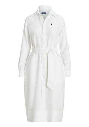 Polo Ralph Lauren logo-embroidered linen shirtdress - White