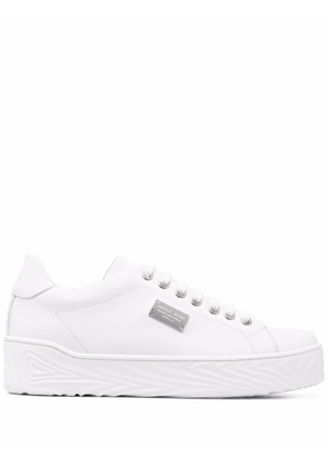 Philipp Plein logo-plaque lace-up sneakers - White