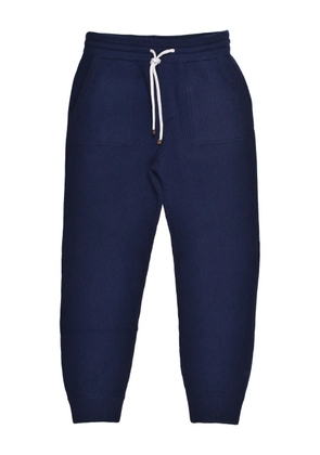 Brunello Cucinelli ribbed drawstring track pants - Blue