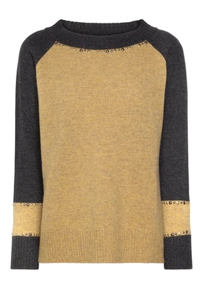 ELENA MIRO` embellished panelled knitwear - Yellow