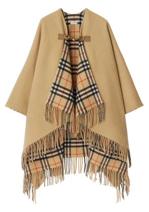 Burberry check-pattern wool cape - Neutrals