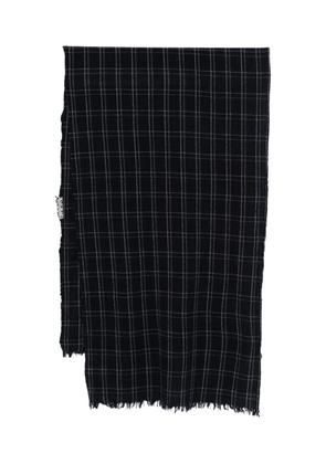 Private 0204 plaid fringed scarf - Blue