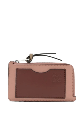 LOEWE embossed zip card holder - Pink