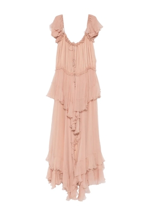 Chloé ruffled silk dress - Neutrals