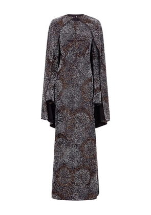 Rabanne long-sleeve pearl crepe dress - Black