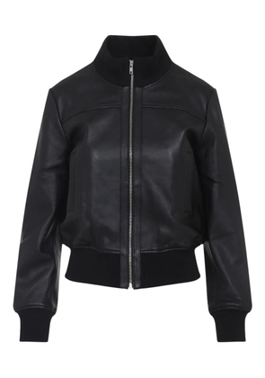 The Frankie Shop zip-front ribbed-cuff jacket - Black