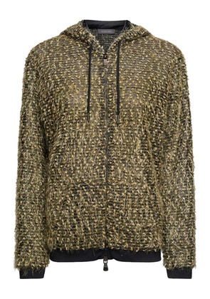 ELENA MIRO` hooded zip top - Brown