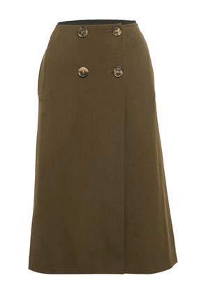 Dries Van Noten Pre-Owned button-detail midi skirt - Green