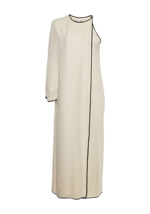 Valentino Pre-Owned asymmetric silk maxi dress - Neutrals
