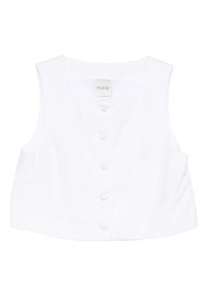 Posse Rio button vest top - White