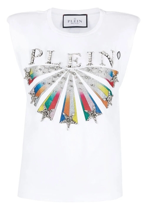 Philipp Plein embellished logo-print T-shirt - White