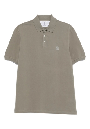 Brunello Cucinelli embroidered polo shirt - Green