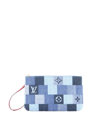 Louis Vuitton Pre-Owned Neverfull Pochette Damier and Monogram Patchwork Denim Large pouch - Blue