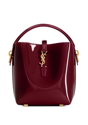 Saint Laurent mini Le 37 patent-leather bucket bag - Red