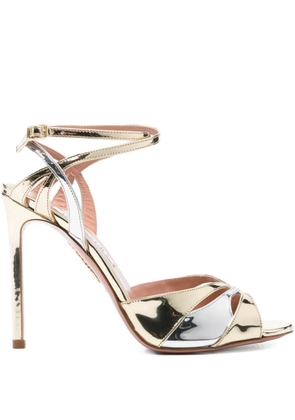 Aquazzura 110m metallic ankle-strap heeled sandals - Gold