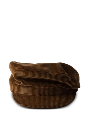 Prada corduroy cap hat - Brown