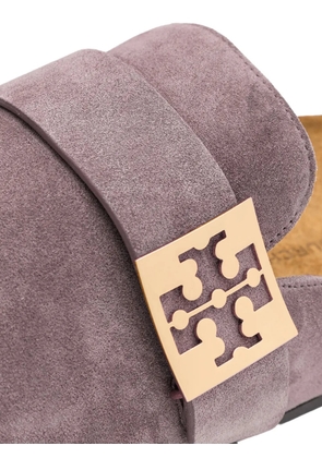 Tory Burch Mellow metal-logo suede mules - Purple