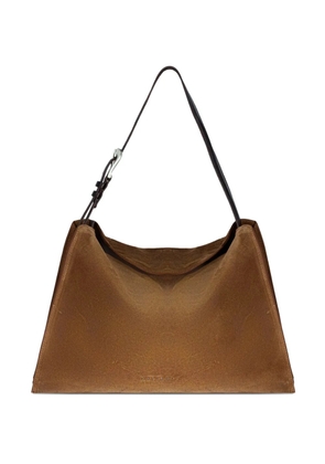 Orciani Trinity Peach suede medium shoulder bag - Brown