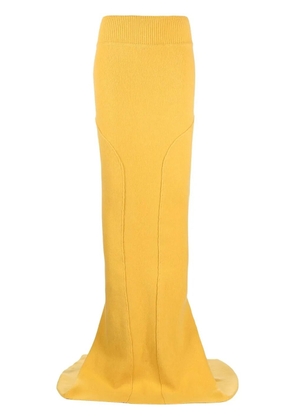 Rick Owens panelled knitted skirt - 12 LEMON