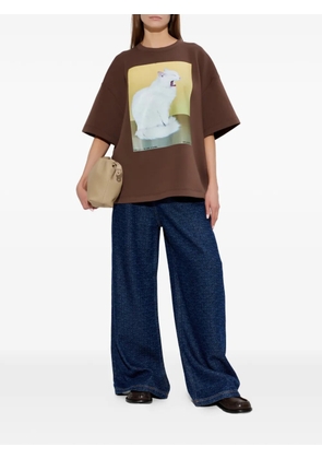 MUNTHE graphic-print cotton T-shirt - Brown