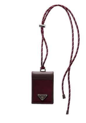 Prada triangle-logo cardholder - Red