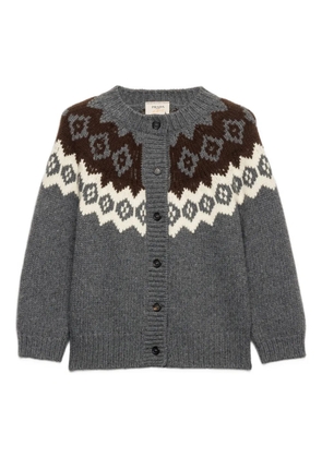 Prada intarsia button-up cardigan - Grey