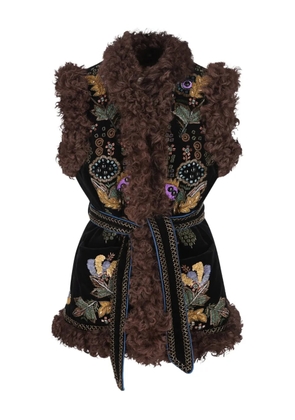 Valentino Garavani shearling sleeveless jacket - Black