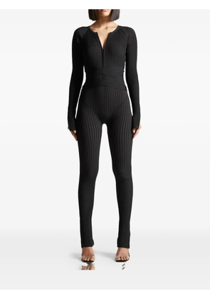Manière De Voir ribbed knit tie jumpsuit - Black