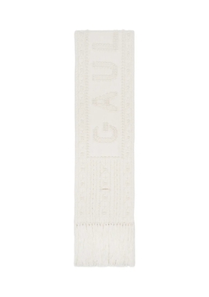 Jean Paul Gaultier Je T'aime knitted long scarf - White