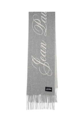 Jean Paul Gaultier pinstripe fringed scarf - Grey