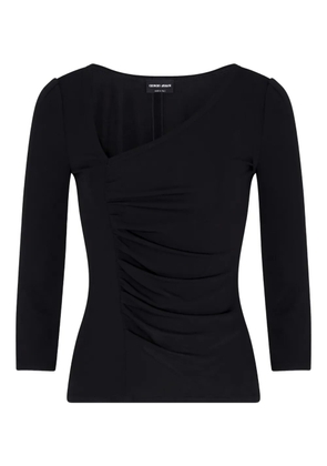 Giorgio Armani asymmetric ruched top - Black