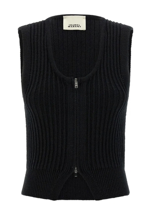 ISABEL MARANT Devima ribbed zip vest - Black