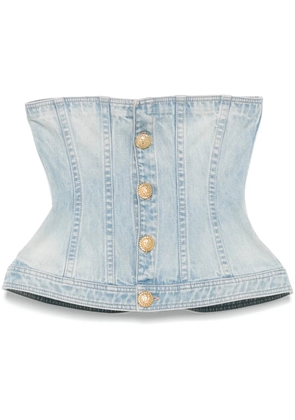 Balmain denim corset top - Blue