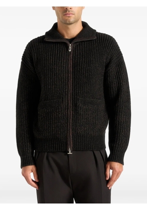 Manière De Voir Jamie speckled zip-up cardigan - Black