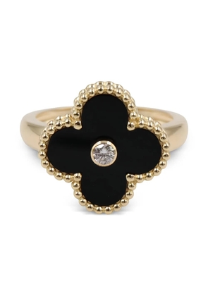 Van Cleef & Arpels Pre-Owned 18K yellow gold Alhambra diamond and onyx ring