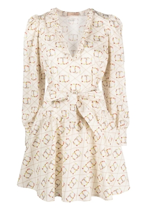 TWINSET logo-print belted minidress - Neutrals