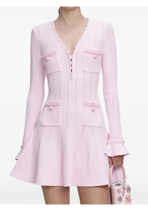 Self-Portrait pearl-embellishment mini dress - Pink